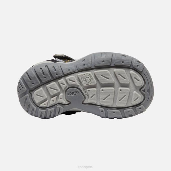 amarillo intenso negro Zapatilla con visera nudosa para niño en negro y amarillo Keen2P80553