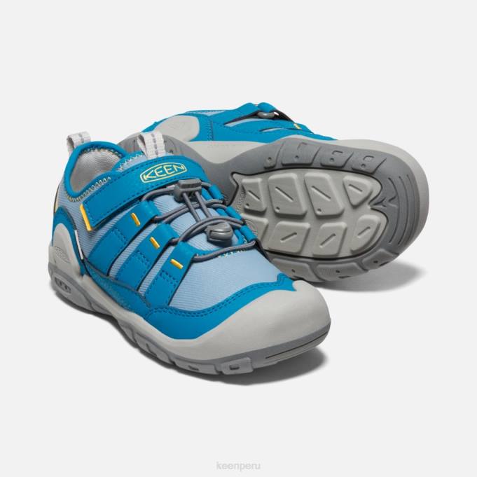 sombra azul-mykonos azul zapatillas huecas con nudo grande Keen2P80566