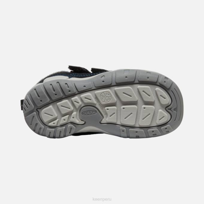 negro-azul mykonos chukka con doble tira y nudo pequeño Keen2P80557