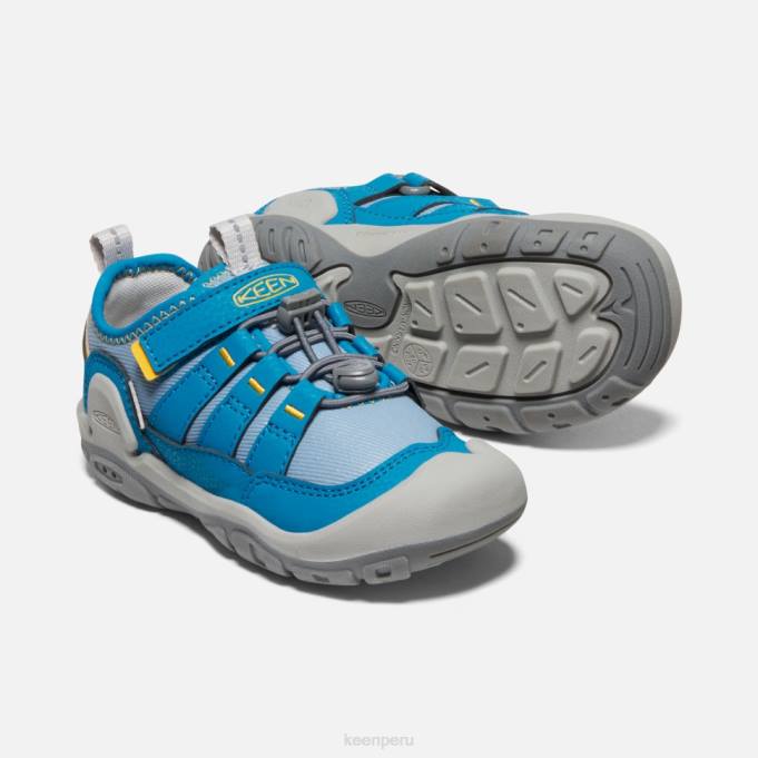 sombra azul-mykonos azul zapatillas pequeñas con nudo hueco Keen2P80562